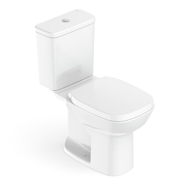 Kit Vaso Sanitário com Caixa Acoplada e Assento Soft Close Debba Square Roca Branco Brilhante