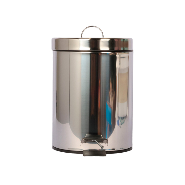 Lixeira 3L Aço Inox Pedal Cinza e Preto Essential Casablanca