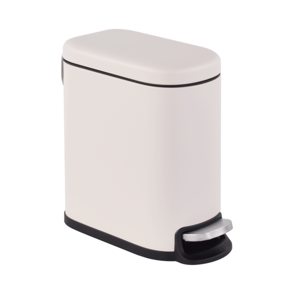 Lixeira para Banheiro 5L Aço Pedal Dustbins Remix Slim Bege Sensea