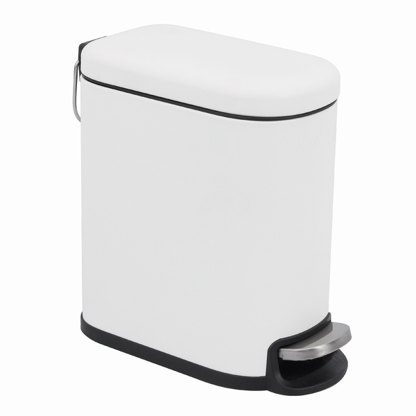 Lixeira para Banheiro 5L Aço Pedal Dustbins Remix Slim Branca Sensea