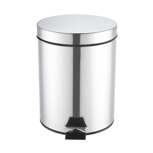 Lixeira para Banheiro 5L Metal Aço Inox Pedal Prata Sensea