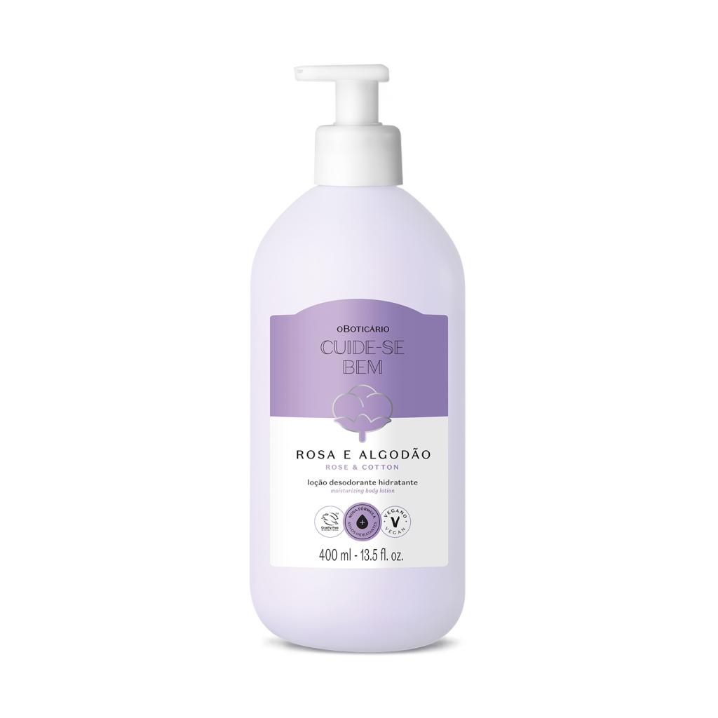 Loção Hidratante Desodorante Corporal Cuide-se Bem Rosa e Algodão 400ml