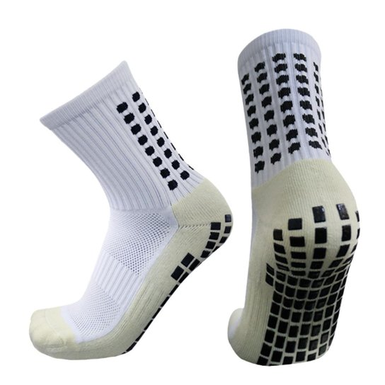 Meia Antiderrapante Futebol Esportivo Profissional Meião Tipo Trusox Pro Soccer Prosocks Cano Médio - Branco