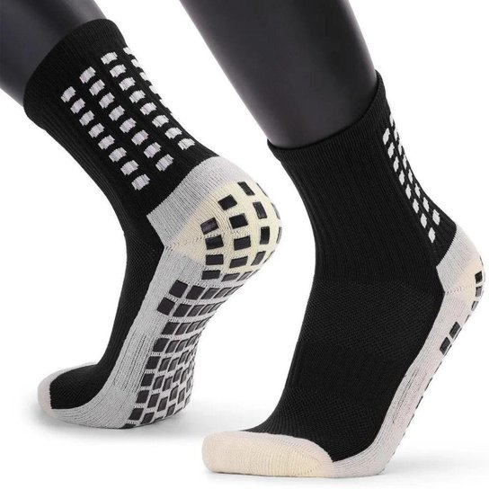 Meia Esportiva Antiderrapante Tipo Trusox Anti Lesão - Preto