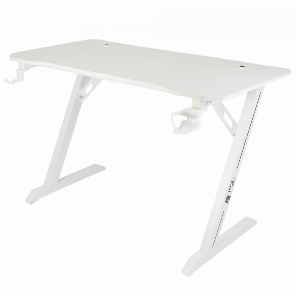 Mesa Gamer Ninja Koi, Com Suporte Para Headset e Copo, Branca, SF-TB-KI12060WF