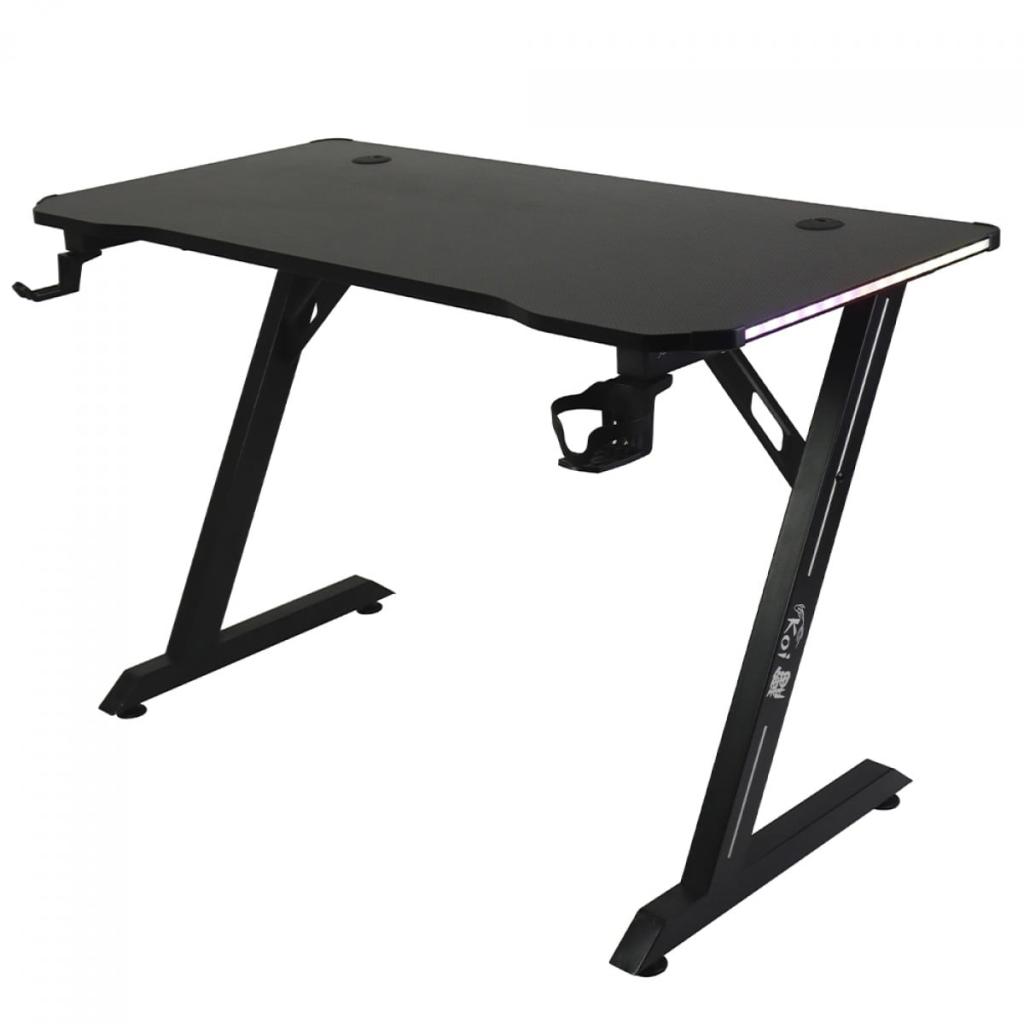 Mesa Gamer Ninja Koi RGB, Com Suporte Para Headset e Copo, Preta, SF-TB-KO12060BF RGB