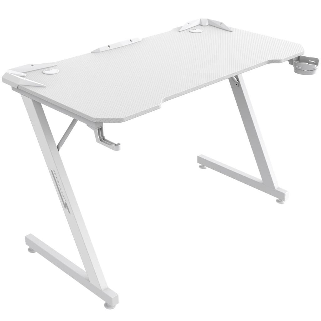 Mesa Gamer SuperFrame Epic, Com Suporte Para Headset e Copo, Branco, SF-TB-EP11060WF