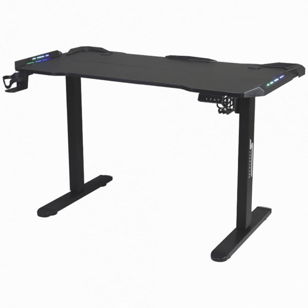 Mesa Gamer SuperFrame Epic Pro, RGB, Altura Ajustável, Com Suporte Para Headset e Copo, Black, SF-TB-12060BA
