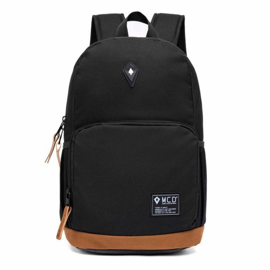 Mochila Escola Trabalho Resistente Grande 18 Litros - Preto+Marrom