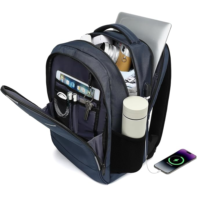 Mochila Grande para Notebook 17.3 Masculina Feminina,Mochila Backpack Executiva Antifurto, Reforçada, Saídas USB,Impermeável, Escolar, Faculdade, Trabalho,Viagem,Presente