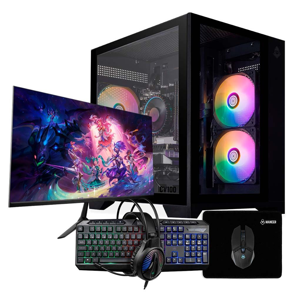 PC Gamer Completo Pichau Zagan III, Intel i5-10400F, GeForce RTX 5050 8GB, 16GB DDR4, SSD M.2 480GB + Monitor + Kit Periféricos