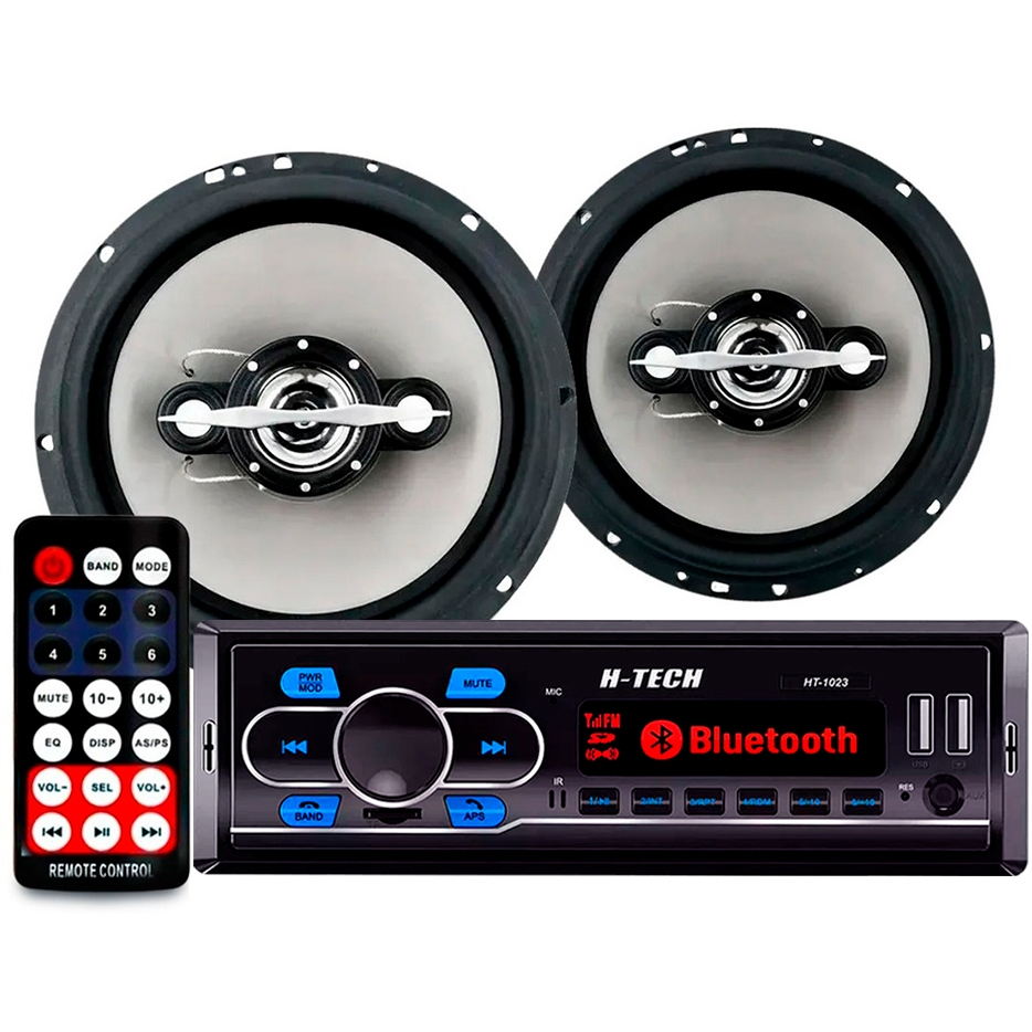 Par De Auto Falantes 6 Polegadas 140w + Radio Bluetooth Usb