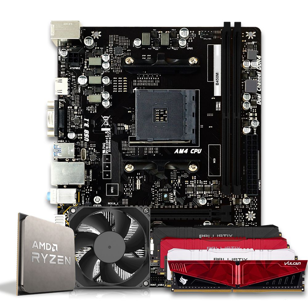 Pichau Kit upgrade, AMD Ryzen 5 5500, B450M DDR4, 16GB DDR4 , Cooler