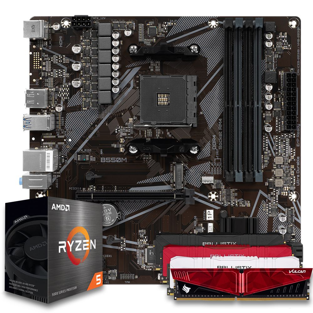 Pichau Kit upgrade, AMD Ryzen 5 5500, B550M, 8GB