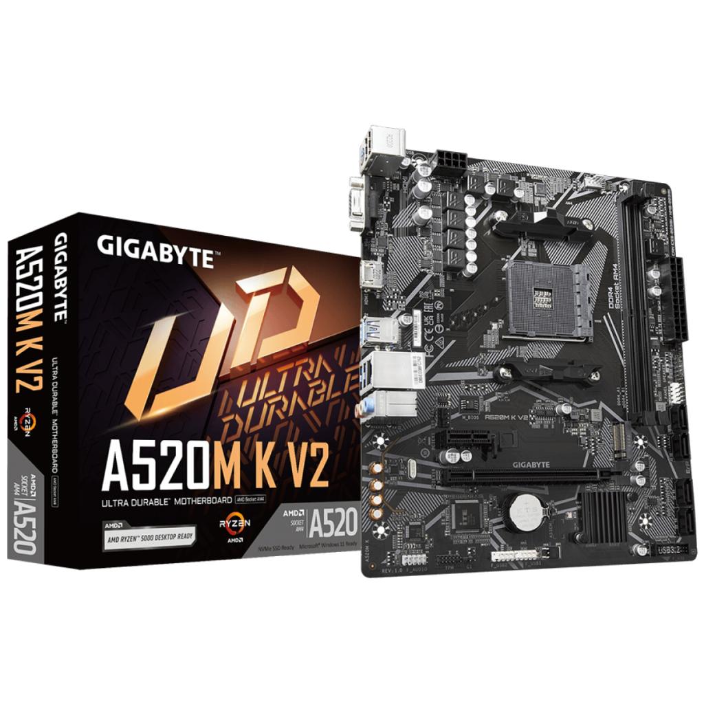 Placa Mãe Gigabyte A520M K V2, Chipset A520, AMD AM4, MATX, DDR4