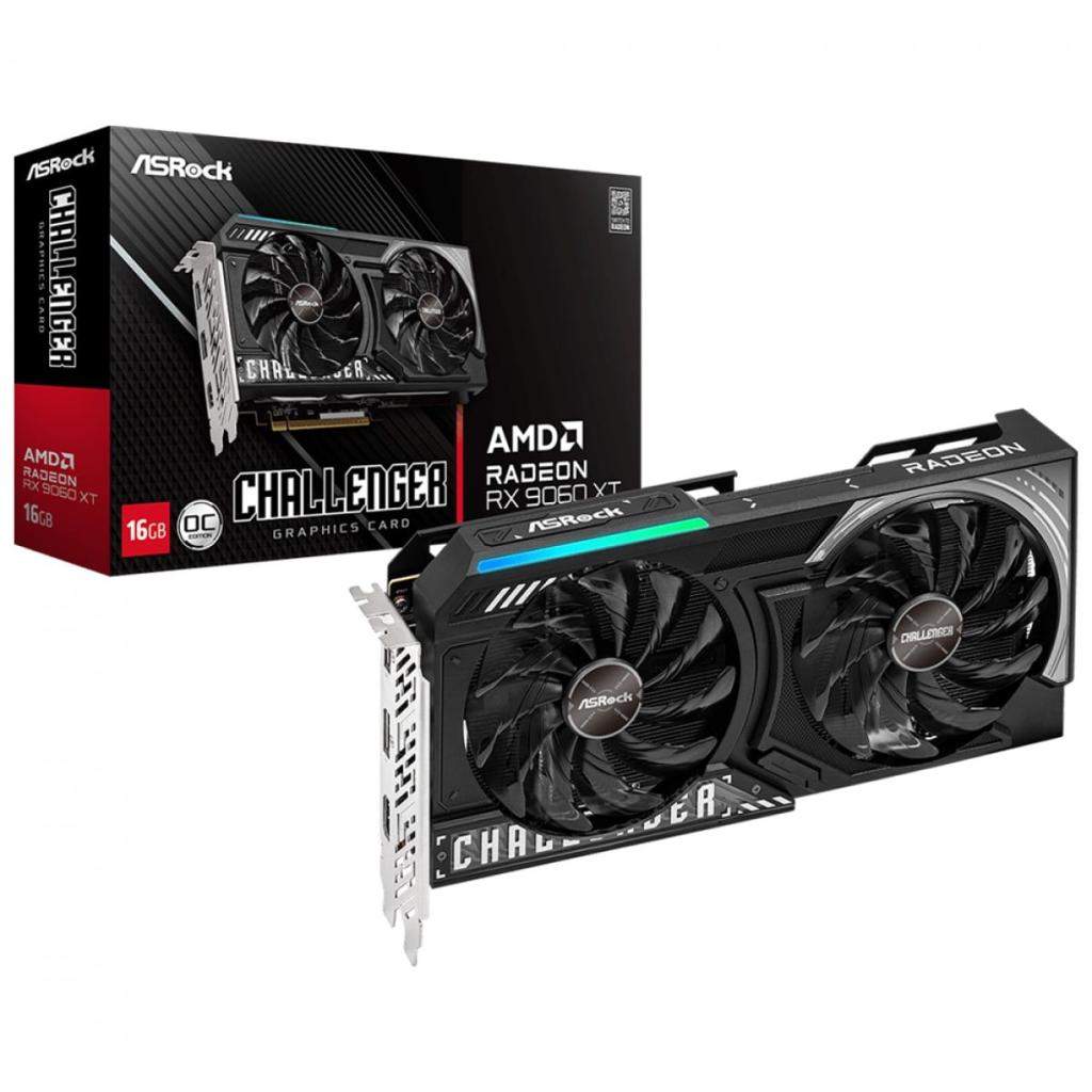 Placa de Vídeo ASRock AMD Radeon RX 9060 XT Challenger OC, 16GB, GDDR6, FSR, Ray Tracing, 90-GA5QZZ-00UANF