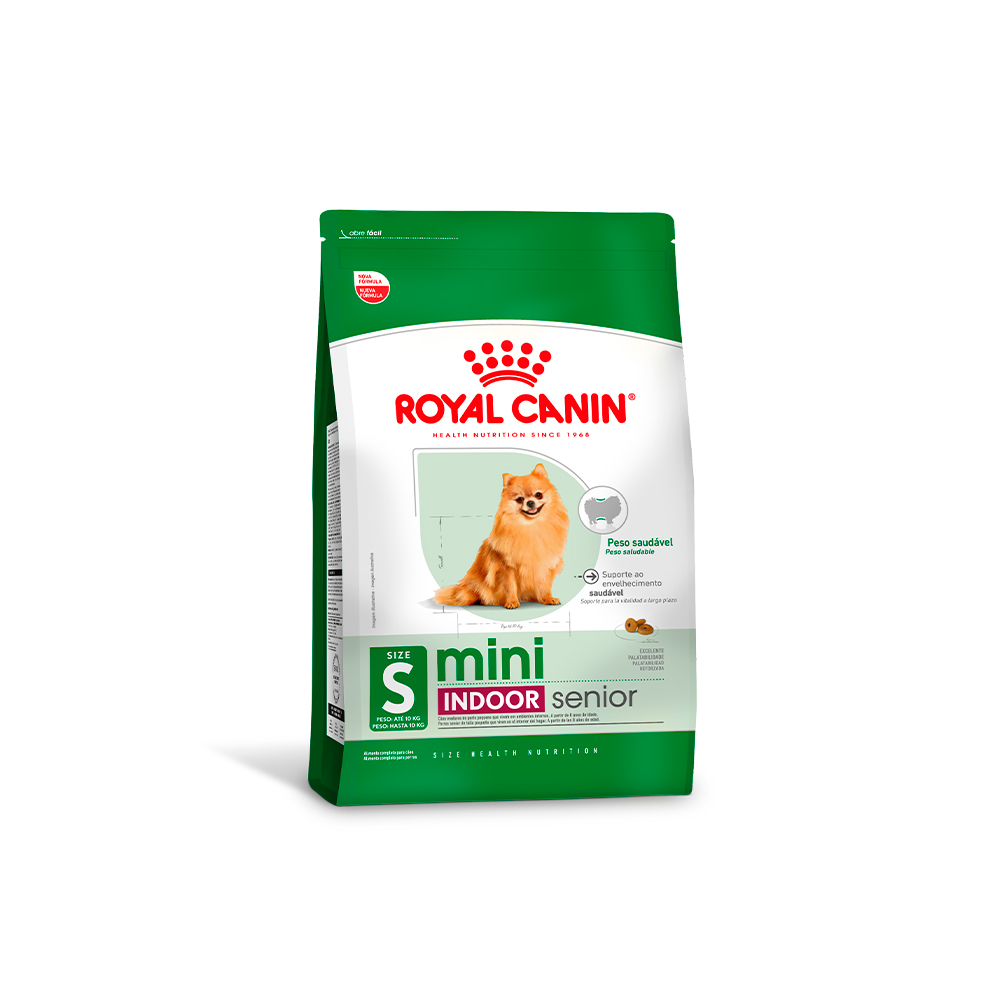 Ração Seca Royal Canin Mini Indoor Senior para Cães Idosos de Porte Pequeno com 8 Anos ou mais