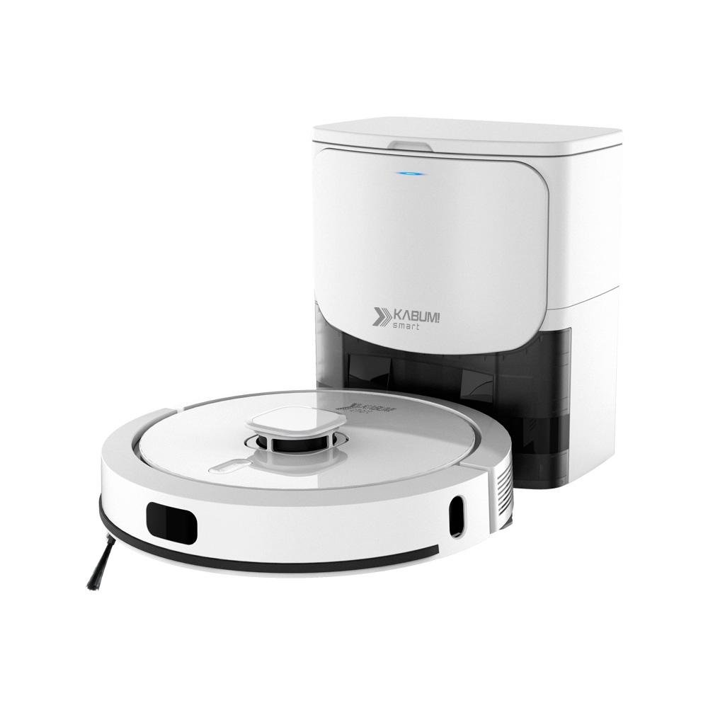 Robô Aspirador e Passa Pano KABUM! smart 900 - 5 Modos de Limpeza, Base 2 em 1, Mapeamento 3D - 127v - Branco - KBSF011