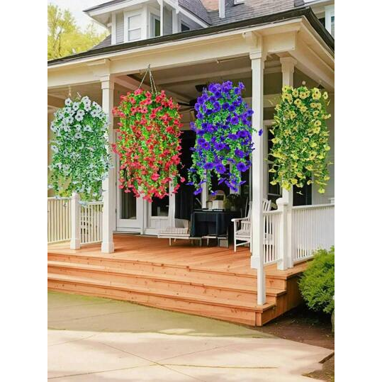 SHEIN 1 Peça Flores Artificiais, Glicínias de Seda Artificiais para Exterior, Folhas de Eucalipto Artificiais, Flores Pendentes Realistas, Decoração de Casamento, Casa, Escritório, Jardim, Decoração de Aniversário, Decoração de Formatura