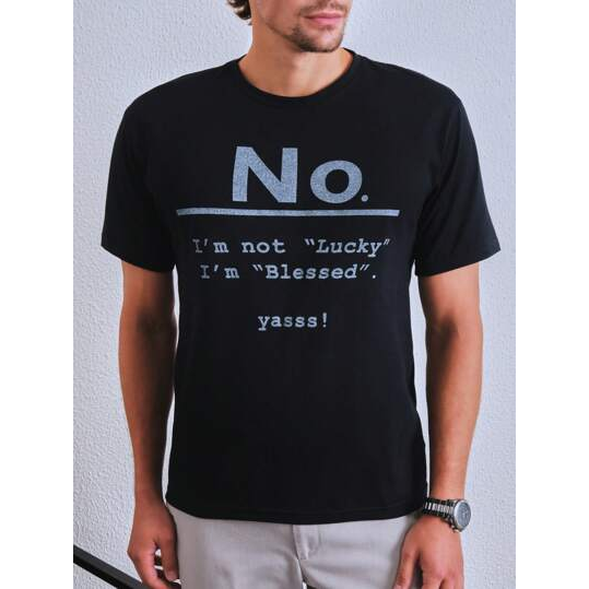 SHEIN Camiseta Malha Manga Curta Estampa Frontal Masculino