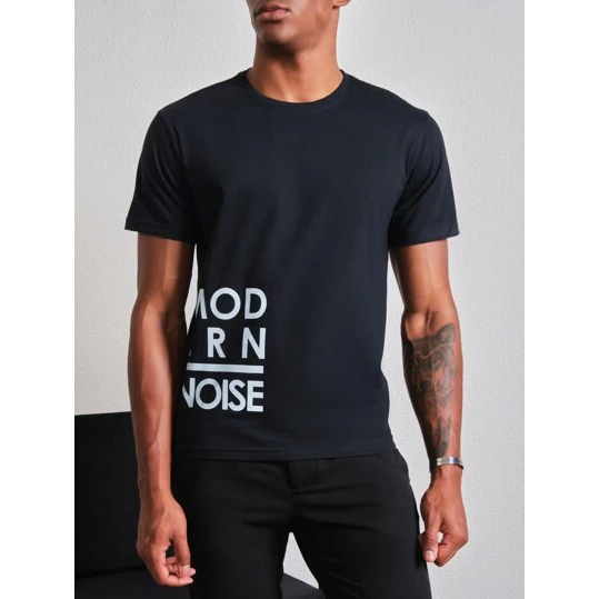 SHEIN Camiseta Manga Curta Malha Estampa Masculino