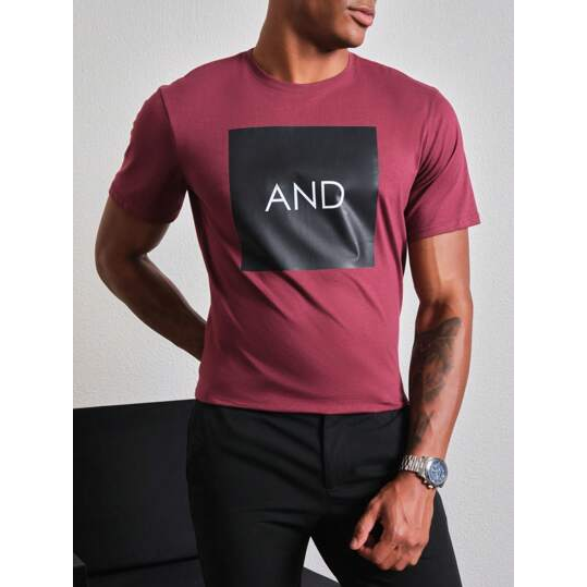 SHEIN Camiseta manga curta Casual And Confort Masculino Algodão Vermelho