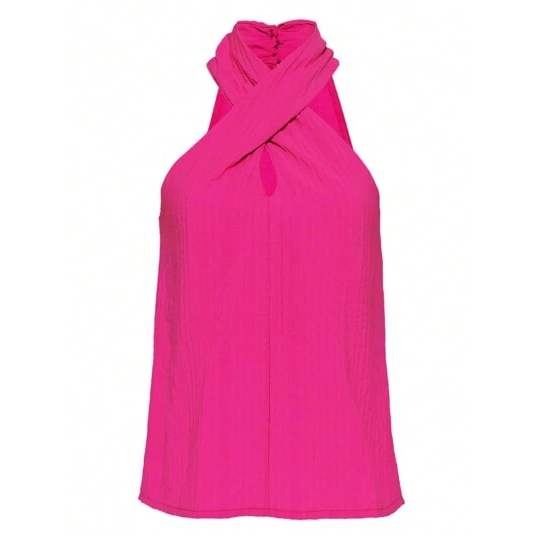 SHEIN Regata Feminina Texturizada Alça Cruzada Pescoço