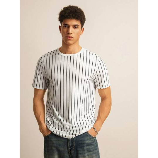 SWAVVY Camisetas masculinas, 2 peças, Camiseta básica de gola redonda, manga curta, casual, roupas de volta às aulas de verão