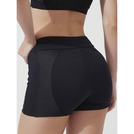 Shein Shorts Esportivo Amarração Cintura recorte Brilho Feminino