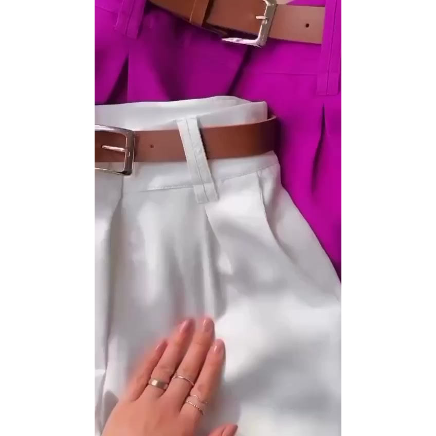 Short Alfaiataria Feminino Social com Cinto Cintura Alta PROMOÇÃO