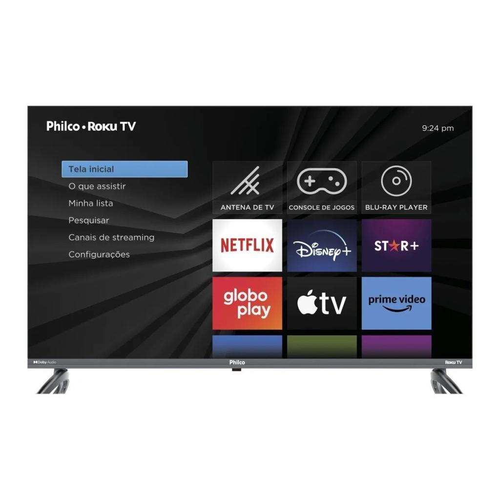 Smart TV 32" Philco DLED Roku Tv PTV32K34RKGB Bivolt - Preto