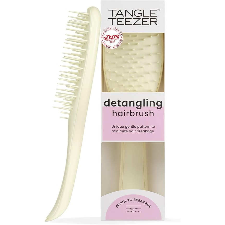 Tangle Teezer - Escova de cabelo desembaraçadora The Ultimate Detangler Extra Gentle para todas texturas capilares fragilizadas. Cor: Amarelo