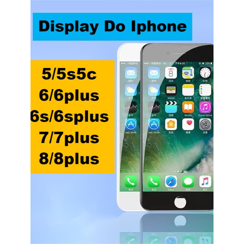 Tela Display Touch Frontal LCD iPhone 5G 5C 5S 6G 6S 6Plus 6S Plus 7G 7Plus 8G 8Plus Pronta Entraga