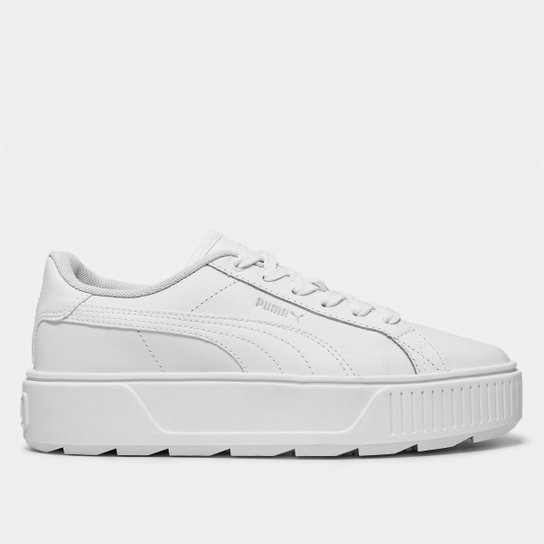 Tênis Couro Puma Karmen L BDP Feminino - Branco+prata