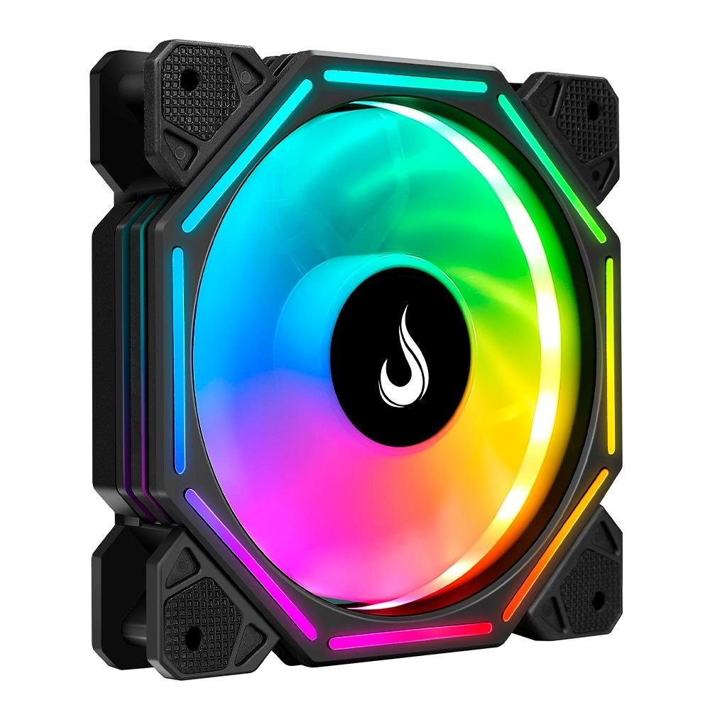 Ventoinha Rise Mode Hex Turbine PWM, 120mm, ARGB, Preto - RM-H-ARGB-TOR-B