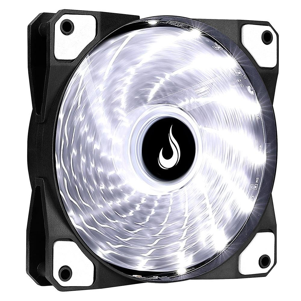 Ventoinha Rise Mode Wind W1, 120mm, LED Branco, Preto - RM-WN-01-BW