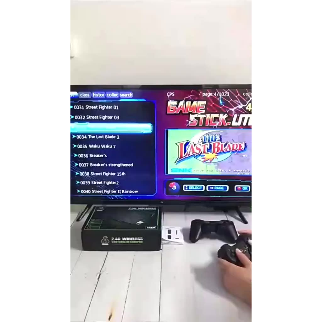 Videogame Stick 10mil 2 Controles Sem Fio Console Original Portatil Jogos Retro Antigo