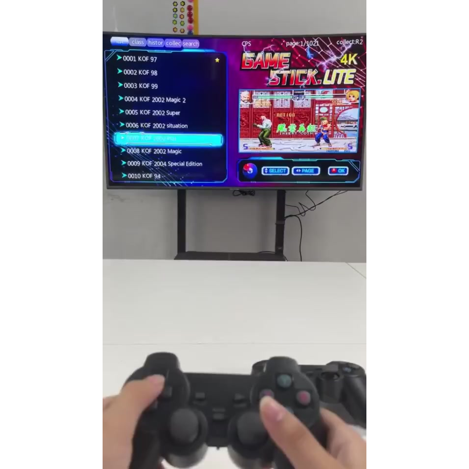 Videogame Stick 4K 64gb 2 Controles Sem Fio Console Portatil Jogos Retro Antigo