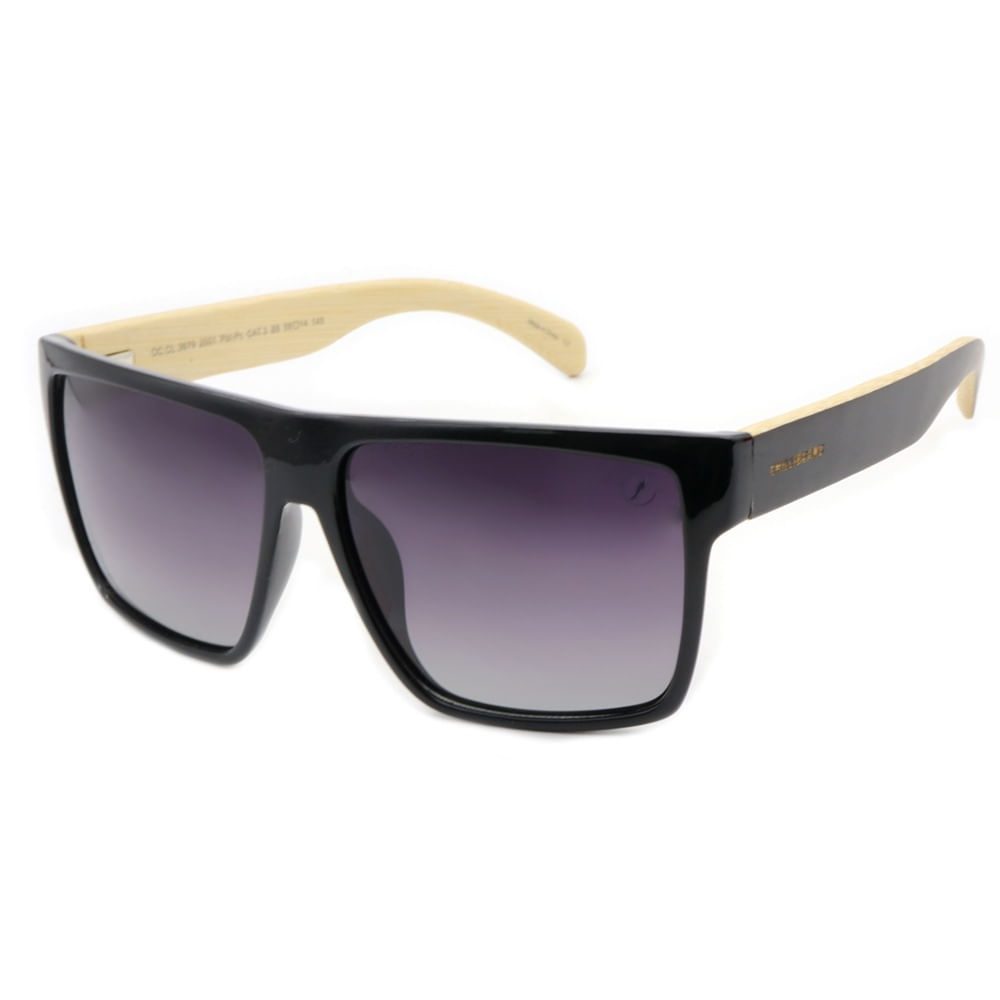 Óculos De Sol Masculino Chilli Beans Quadrado Degradê  Preto Haste Bamboo - OC.CL.3679.2001 M
